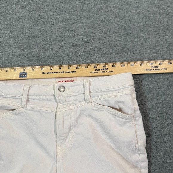 Lucky Brand Jeans Women 8/29 White 90s Loose High Rise Crop Frayed Hem Casual - Picture 6 of 10